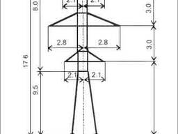 Стальная высоковольтная опора ЛЭП У35-4. На заказ все серии и типы стальных опор