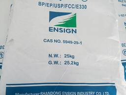 Citric acid, лимонная кислота E330, лимонка, Ensign, моногидрат. Китай.