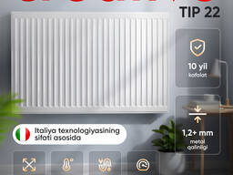 Creative panel radiatori, tip 22, pastki va yondan ulanish 500x800