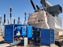 Transformer oil purification machine. Vacuum machine for evacuating transformers