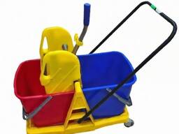 Двухведерная тележка 40 л с отжимным устройством