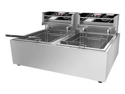 Электрическая фритюрница из нержавеющей стали 2 секционная