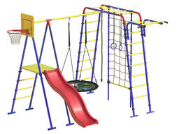 Belanchak va slayd bilan kompleks o'ynang Devor panjaralari, belanchaklar, slaydlar