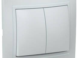 KVARTA Выключатель 2-клавишный 10А ВС10-2-0-КБ белый GENERICA