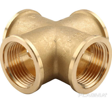 Латунный крест, двухплоскостный, Диам.1: 1/2"; 3/4"; 15. .. , Диам.2: 15-50 мм