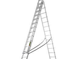 Лестница, 3 х 13 ступеней, алюминиевая, трехсекционная