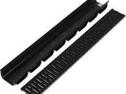 Лоток водоотводный с решеткой щелевой пластиковой