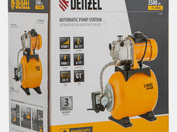Насосная станция Denzel PS1000X, 1000 Вт, 3500 л/ч, ресивер 24 л, нержавейка, подъем 44 м