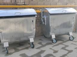 Оцинкованный мусорный контейнер с крышкой