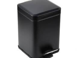 Педальная урна квадрат. черная 6л.