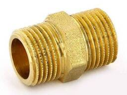 Переход латунный ДУ 10—50, внутренняя резьба; наружная резьба; гайка—штуцер