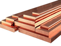 Полоса шина медная Шир. : 8-600 мм, Толщ. : 0,1-60 мм, Дл. : 0,3-8 м