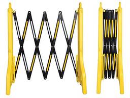 Раздвижной пластиковый барьер для контроля дорожного движения или ограничения доступа.