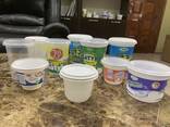 Пластиковые упаковки, стаканы и крышки для кисломолочных продуктов, одноразовая посуда - fotosurat 3