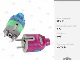 Вилка электрическая 6A/250V [н/з, 325]